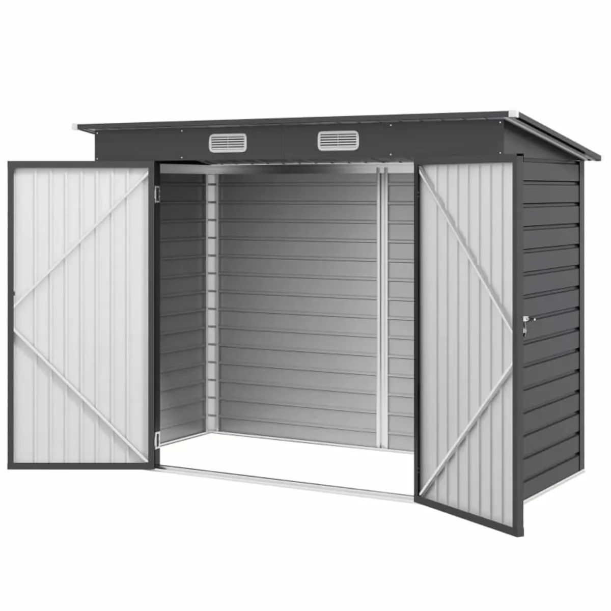 3.7 x 7.9ft Galvanised Steel Shed, with Latched Do - Image 2