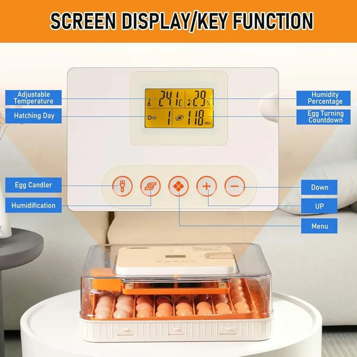 56 Egg Incubator Fully Automatic Incubator Dual El - Image 2