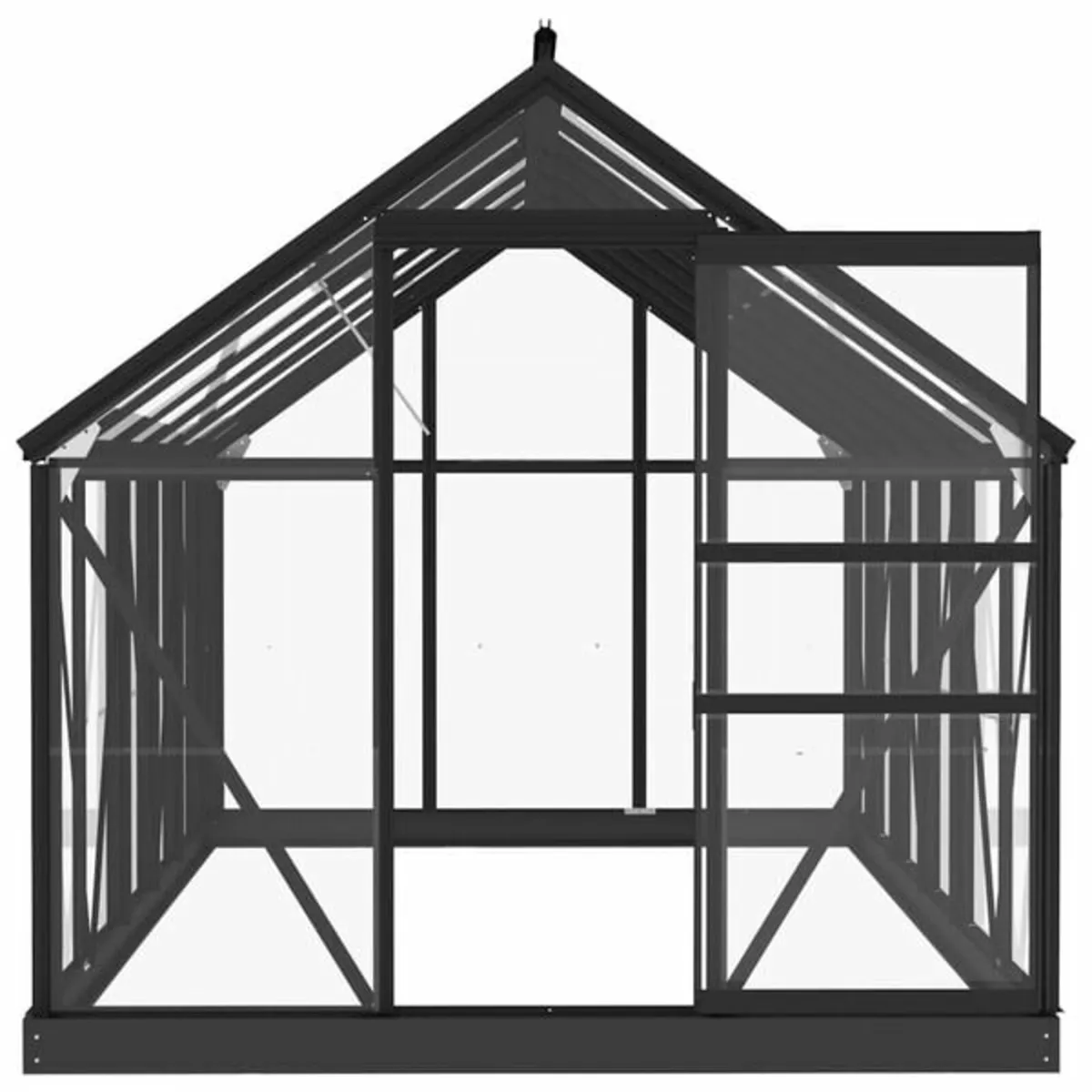 Glass Greenhouse Anthracite 155x298x191 cm Alumini - Image 4