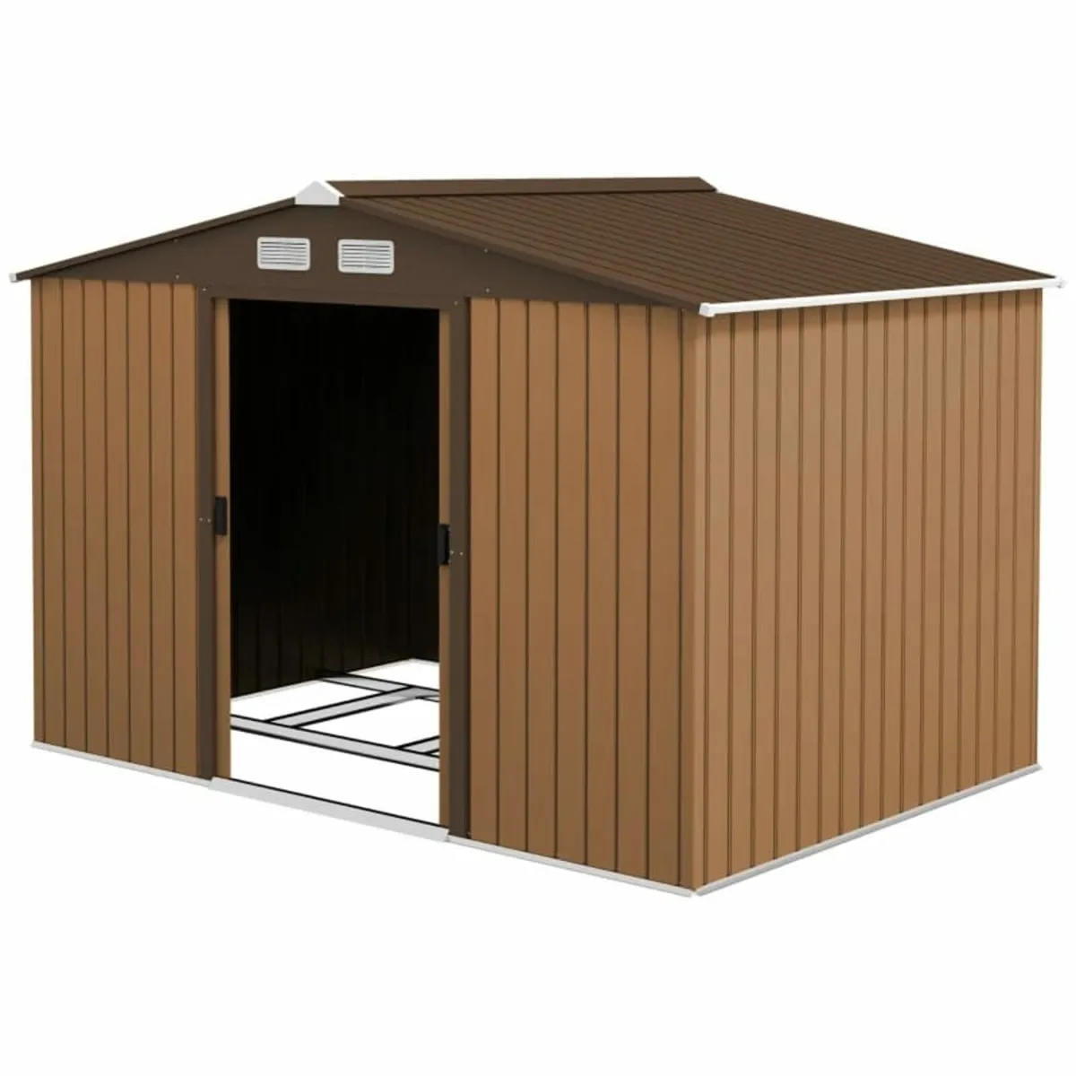 9 x 6FT Outdoor Garden Roofed Metal Storage Shed T - Image 3