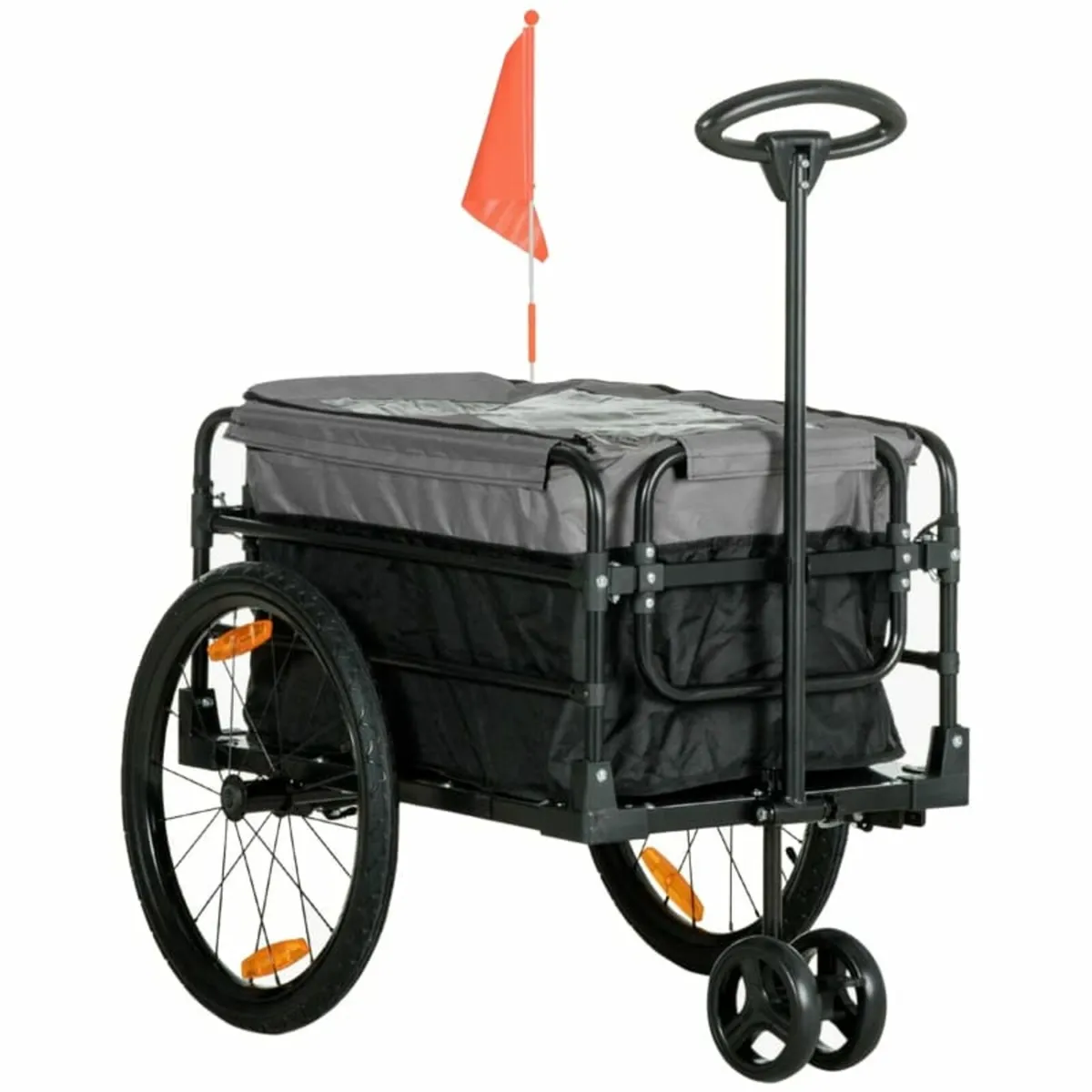 Cargo Trailer Handcart 130 x 64 x 103 cm Steel Bla - Image 1