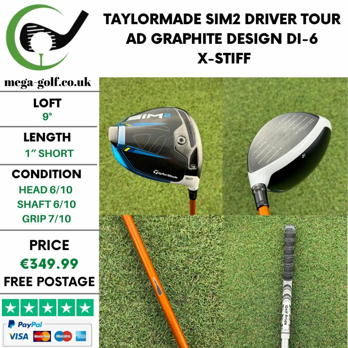 Taylormade Sim2 Driver / 9° / X-Stiff - Image 1