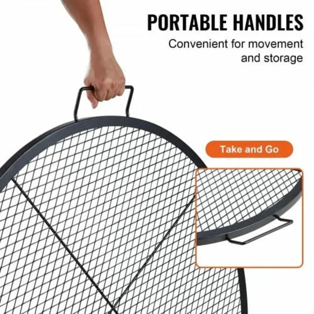 X-Marks Fire Pit Grill Grate, Round Cooking Grate, - Image 3