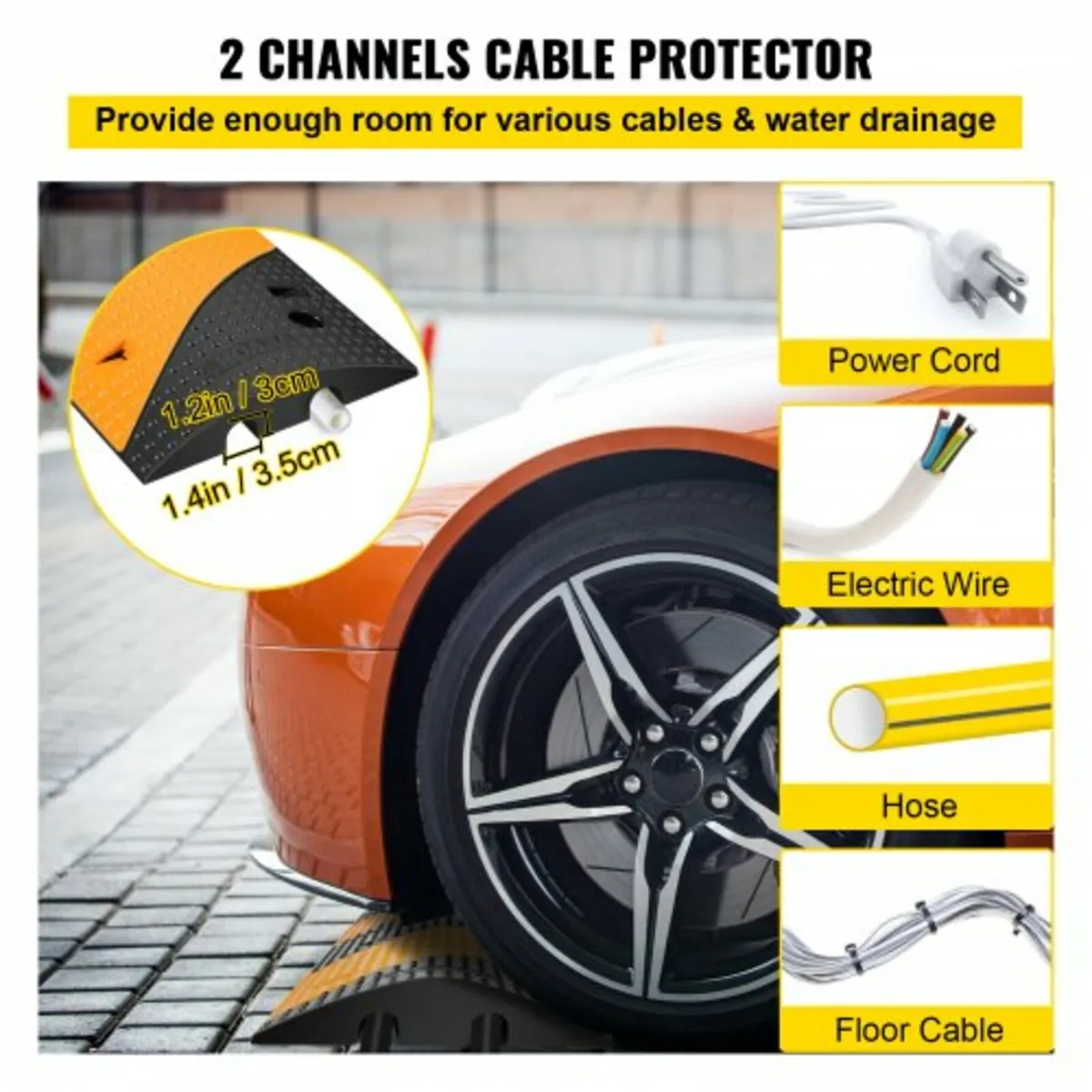 Modular Rubber Speed Bump Driveway Cable Protector - Image 2