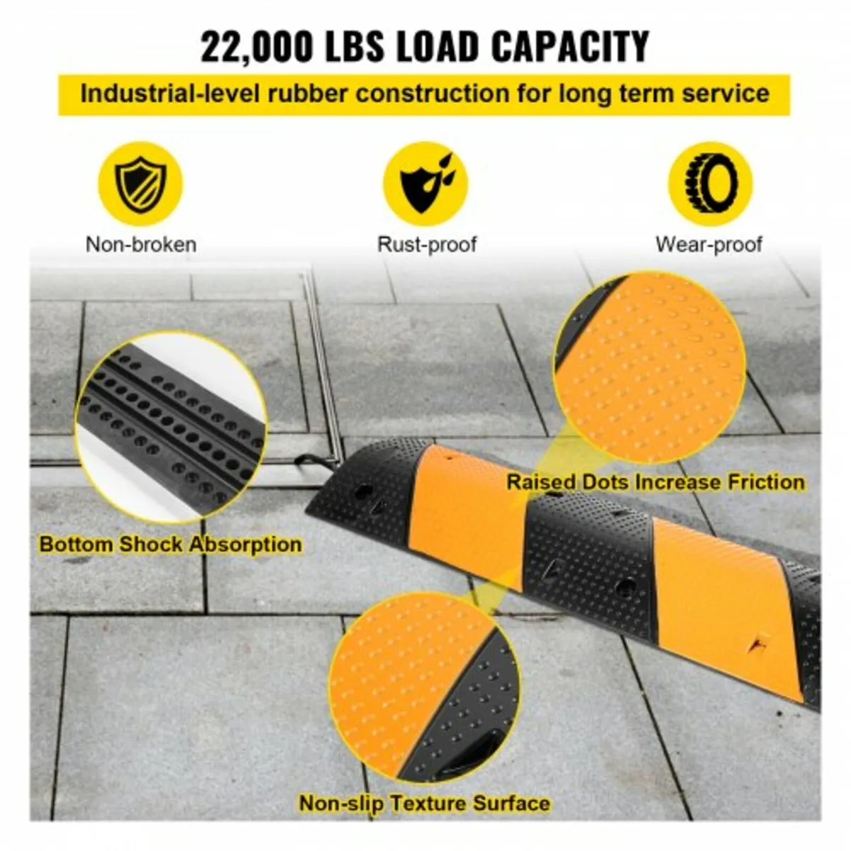 Modular Rubber Speed Bump Driveway Cable Protector - Image 3