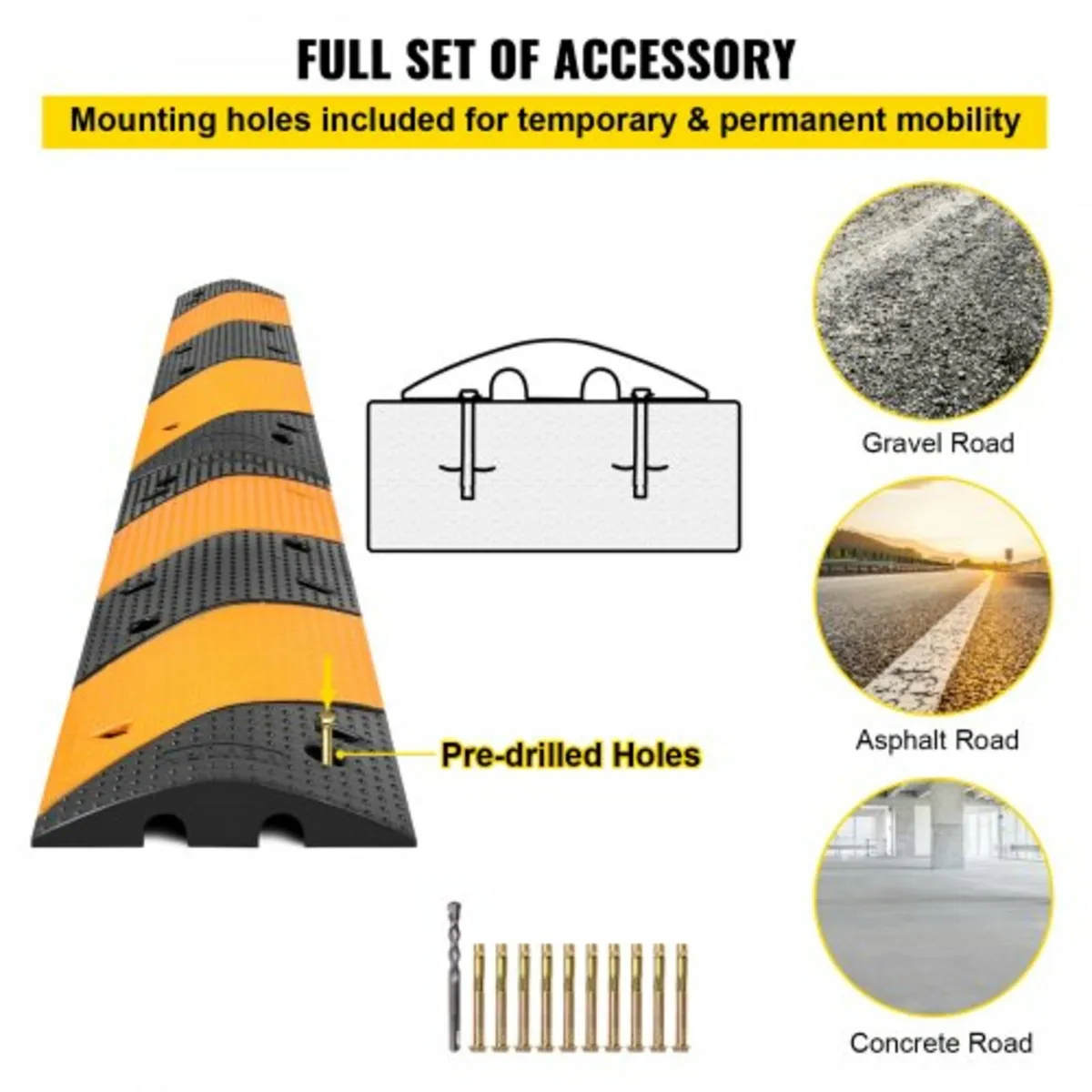 Modular Rubber Speed Bump Driveway Cable Protector - Image 4