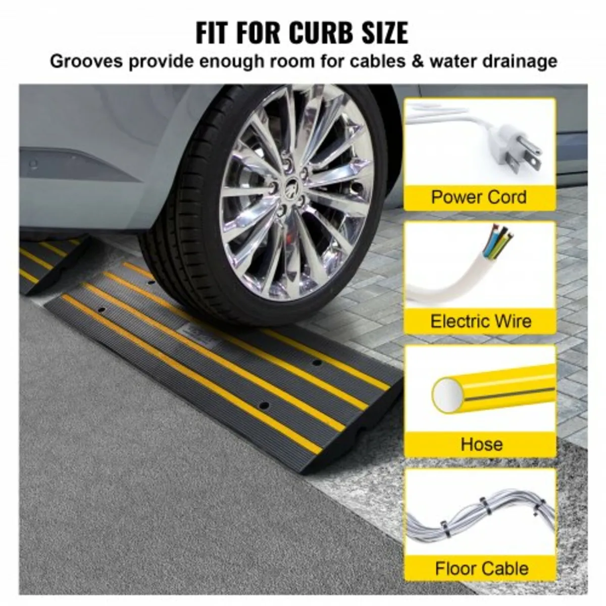 Curb Ramp Rubber Driveway Ramp 2 Pack 2.6" Rise 15 - Image 2