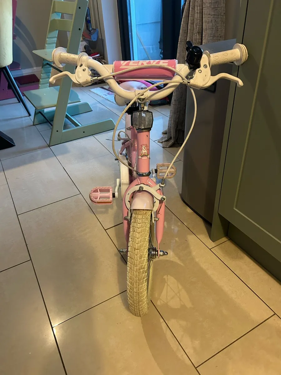 Girls Pink Unicorn Bike 14inch Wheels - Image 2
