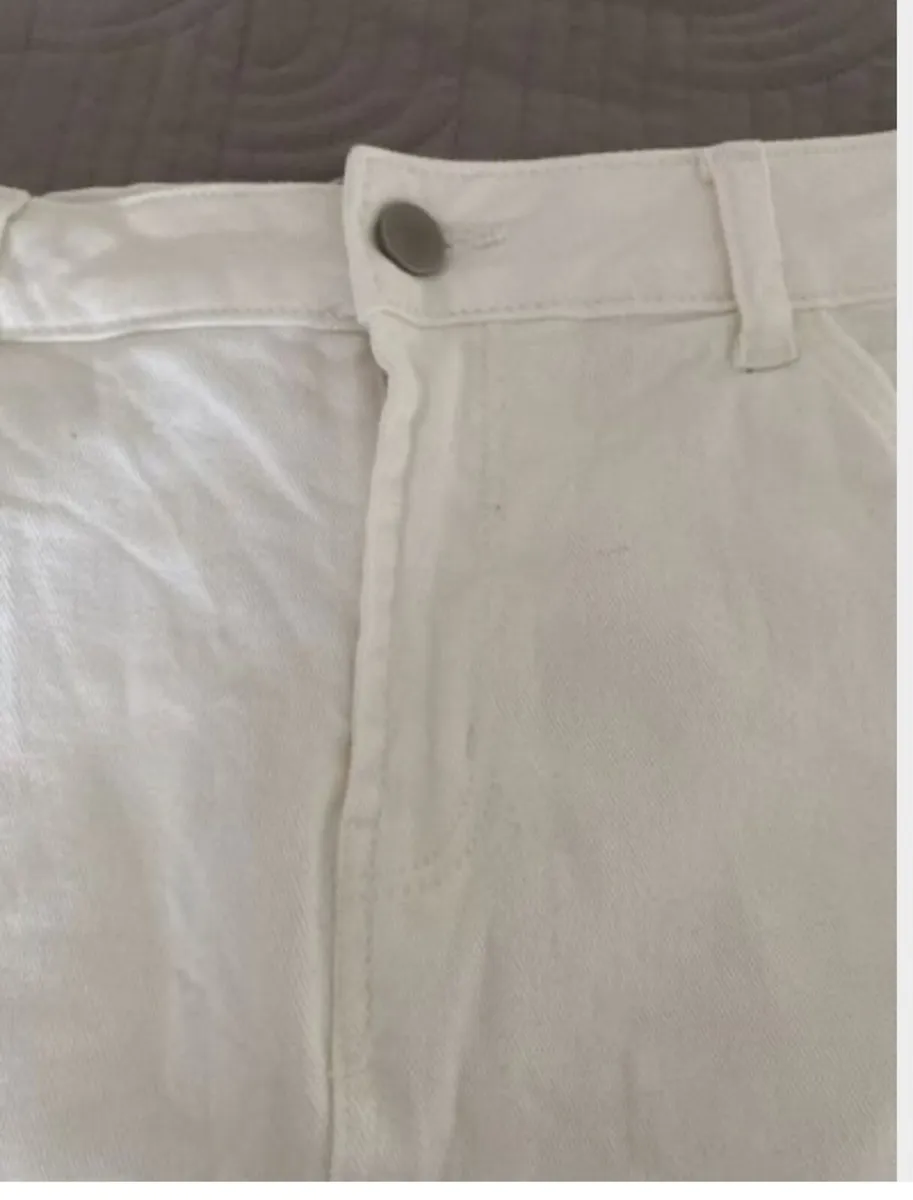 Dunnes White Denim Skirt Size 14 - Image 2