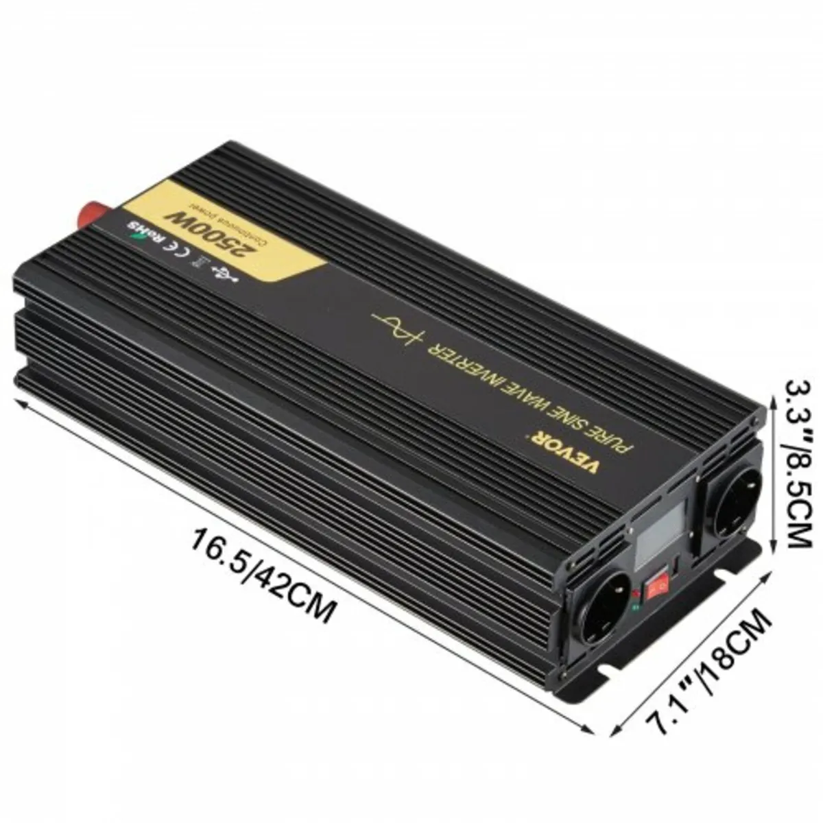 Pure Sine Wave Inverter 2500W Power Inverter DC 12 - Image 2