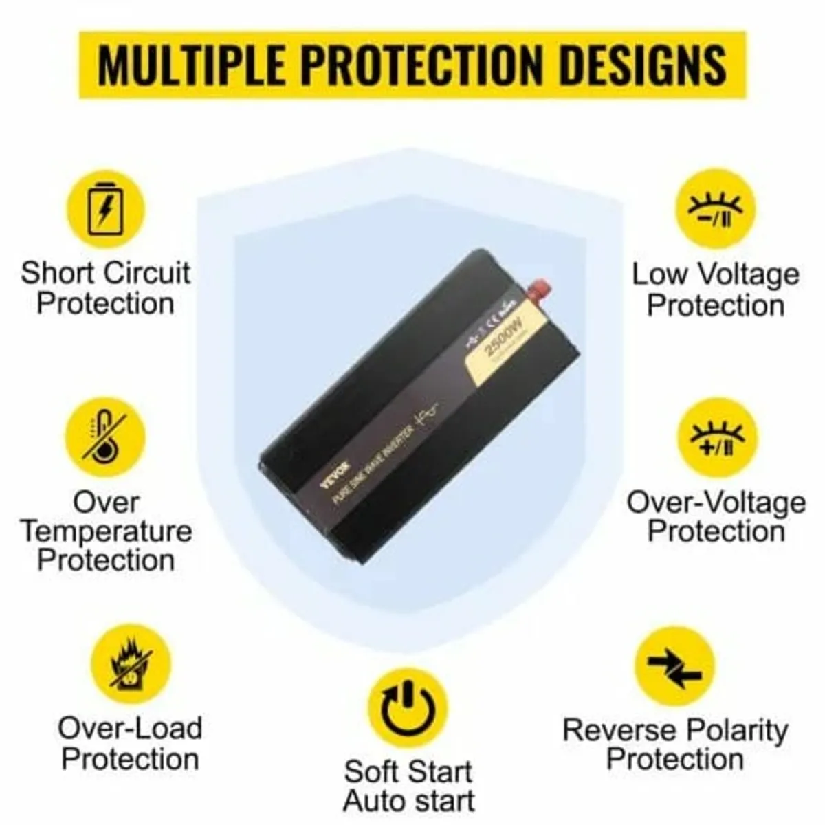 Pure Sine Wave Inverter 2500W Power Inverter DC 12 - Image 4