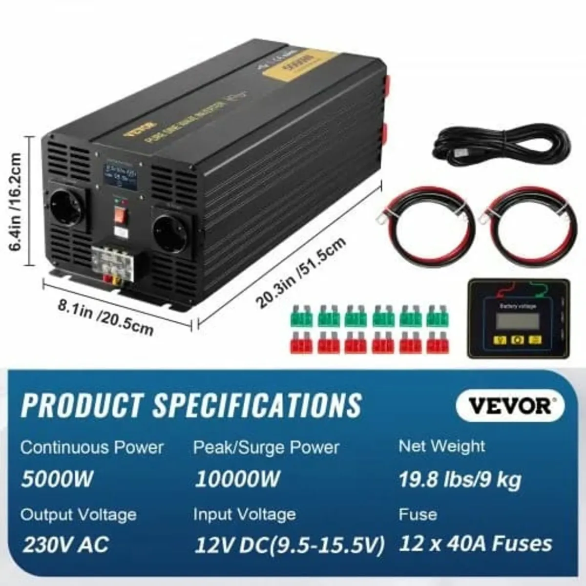 Pure Sine Wave Inverter Power Inverter 5000W DC12V - Image 4