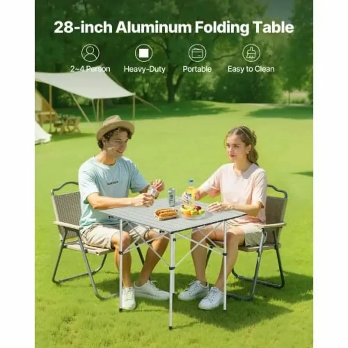 Folding Portable Camping Table Aluminum Outdoor Pi - Image 4