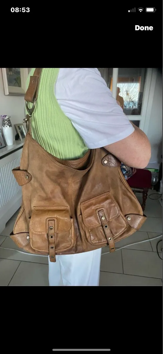 Cortefiel Leather Shoulder Bag - Image 1