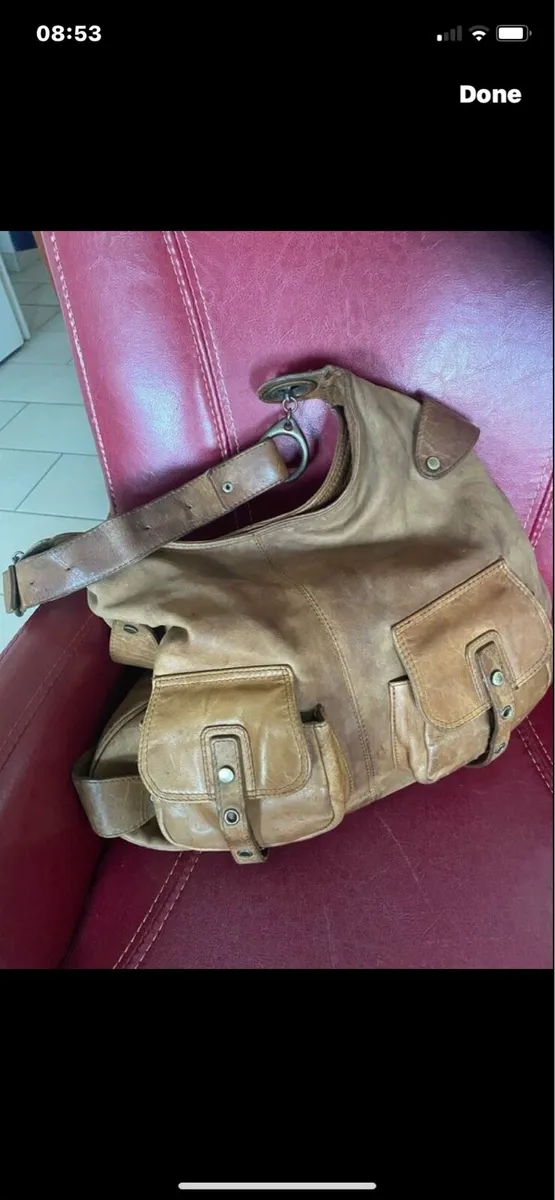 Cortefiel Leather Shoulder Bag - Image 2