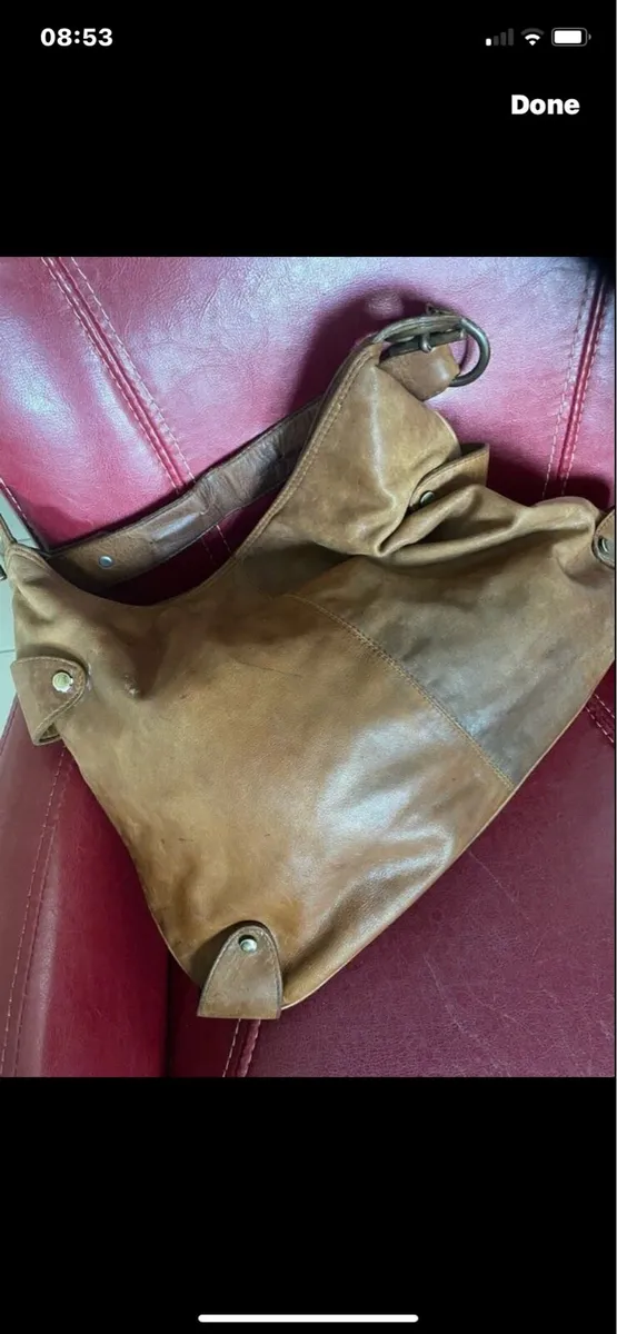 Cortefiel Leather Shoulder Bag - Image 3