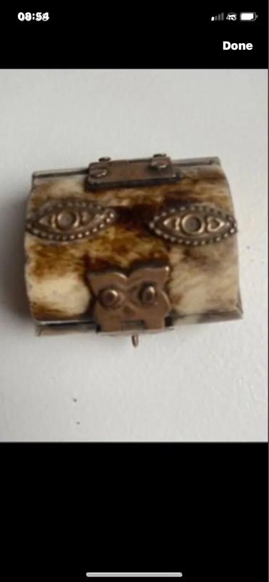 Vintage Bone & Brass Ring Box - Image 2