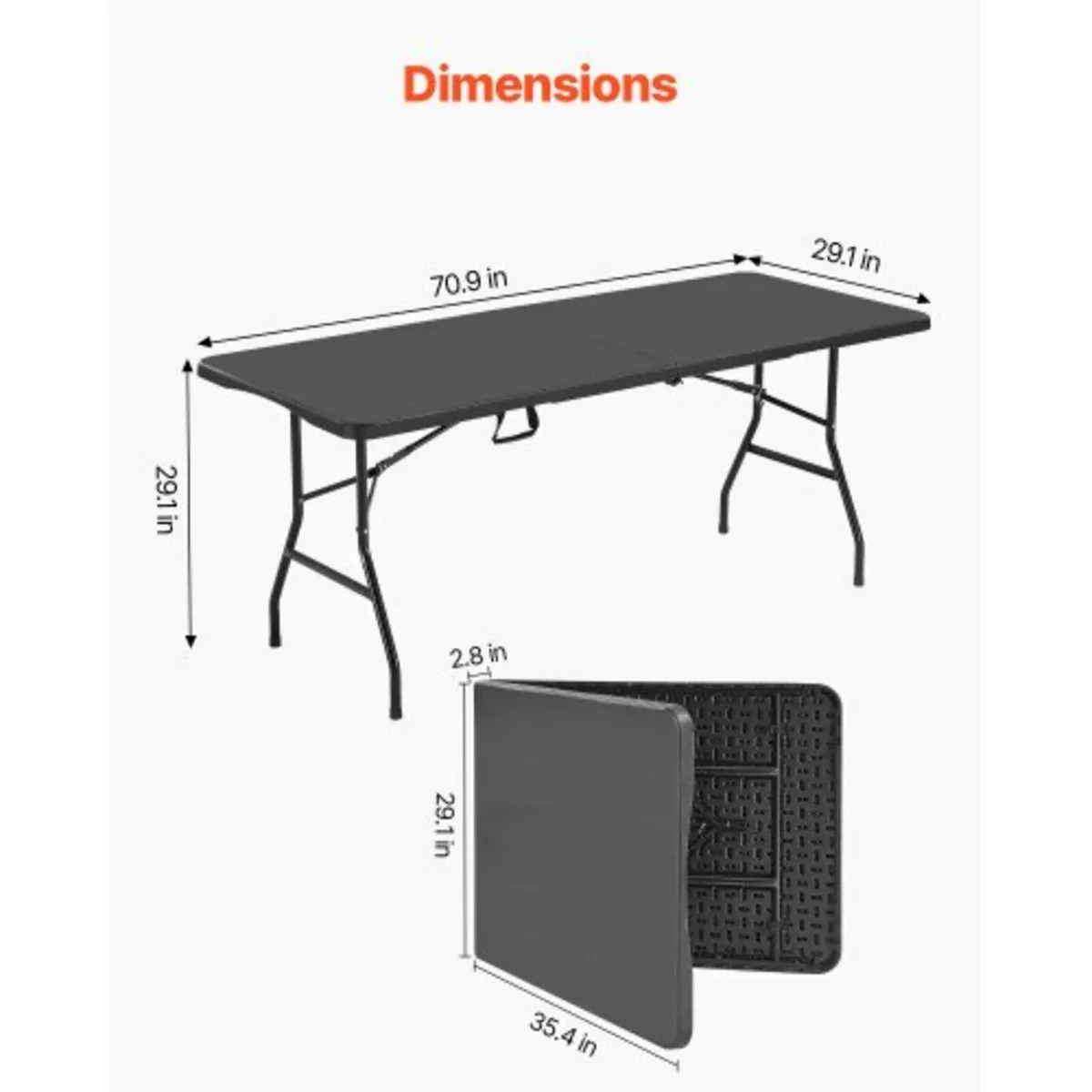 180cm Plastic Folding Table Portable Picnic Table - Image 2