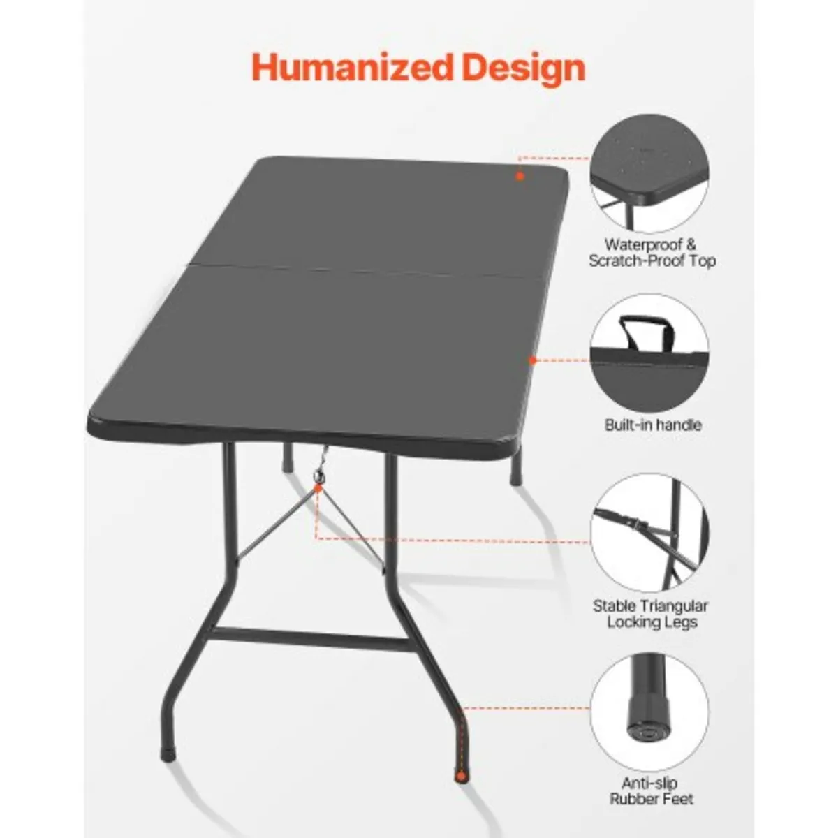 180cm Plastic Folding Table Portable Picnic Table - Image 3