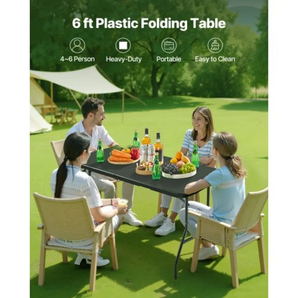 180cm Plastic Folding Table Portable Picnic Table - Image 4