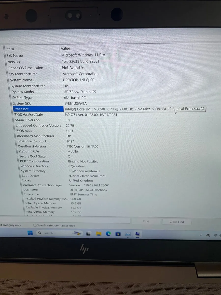 Hp ZBook G5 Studio Laptop i7/32GB/512SSD/FHD - Image 4