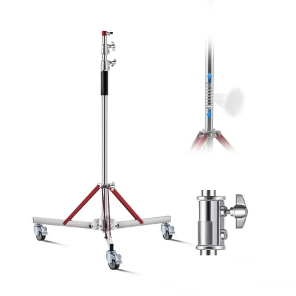 Heavy Duty Light Stand with Casters Max Height 10. - Image 1