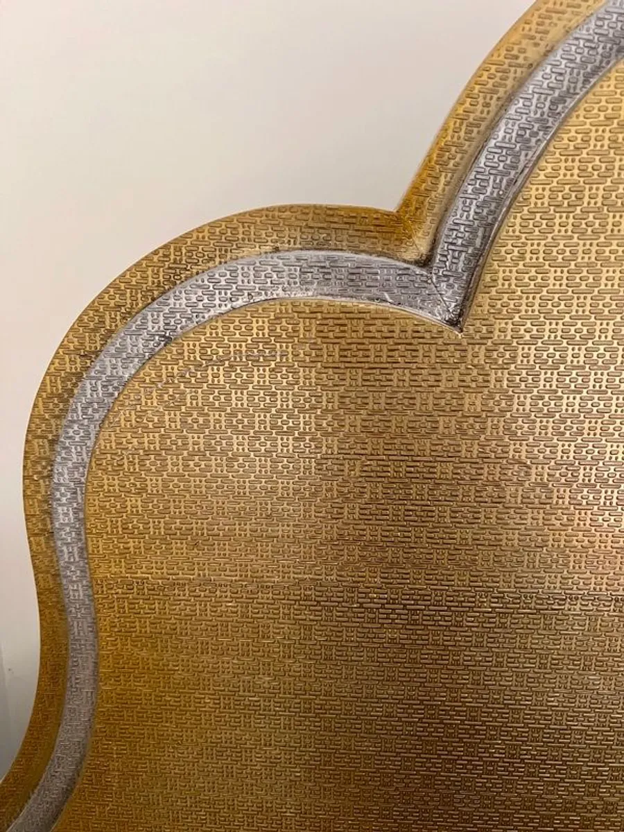 Anthropologie Embossed Brass Crest Bed, unique - Image 2