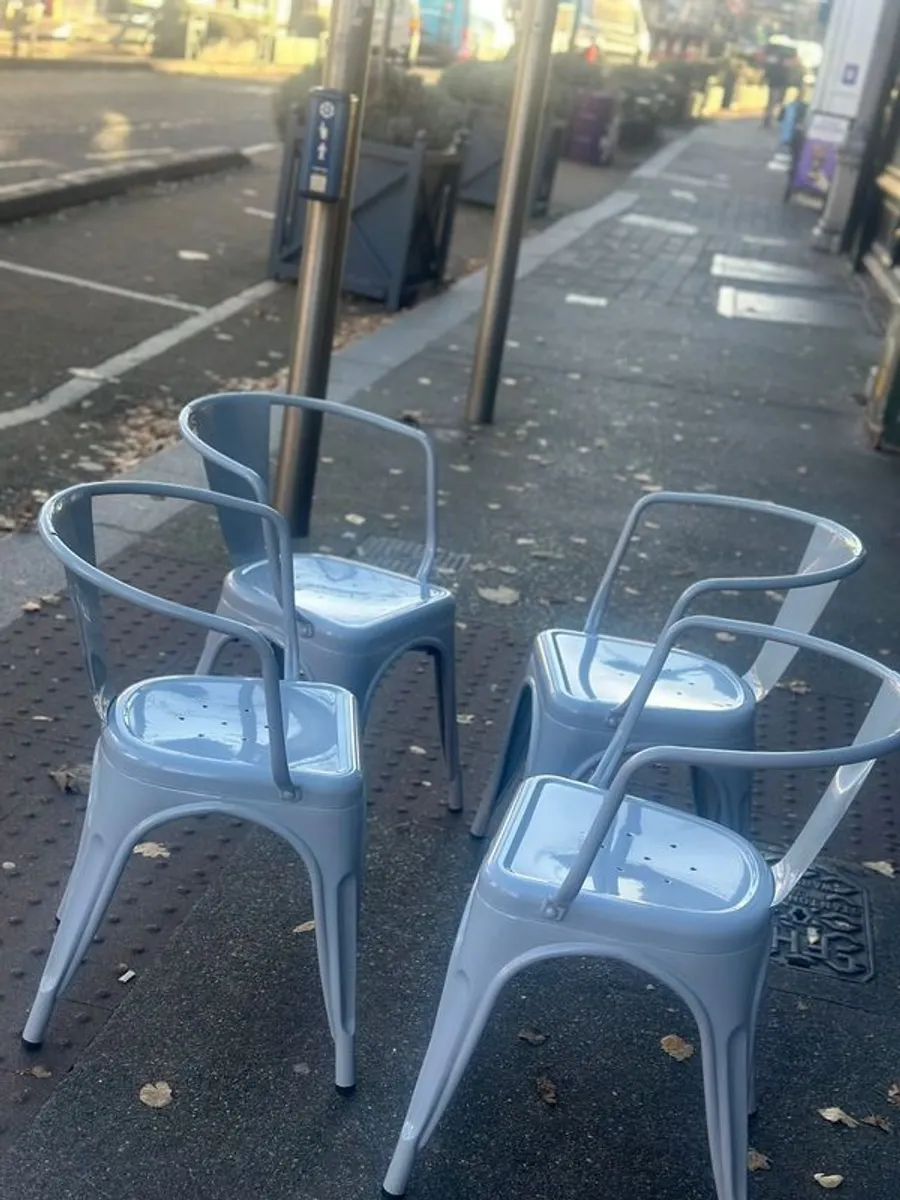 4 x Tolix style steel chairs - BRAND NEW - Image 1
