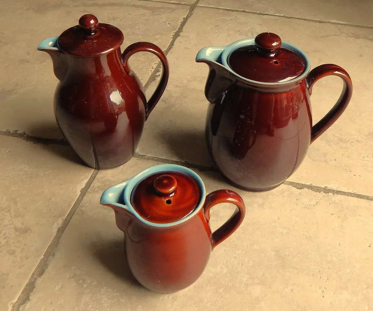Collection of 3 Denby Stoneware Coffee/Tea Pots - Image 2