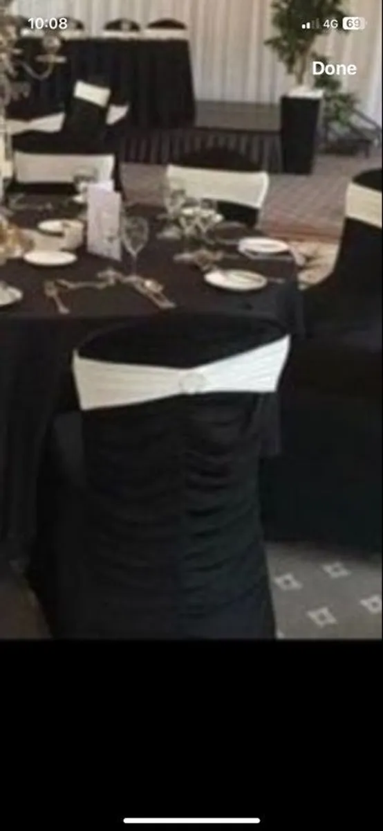 Black spandex chair covers