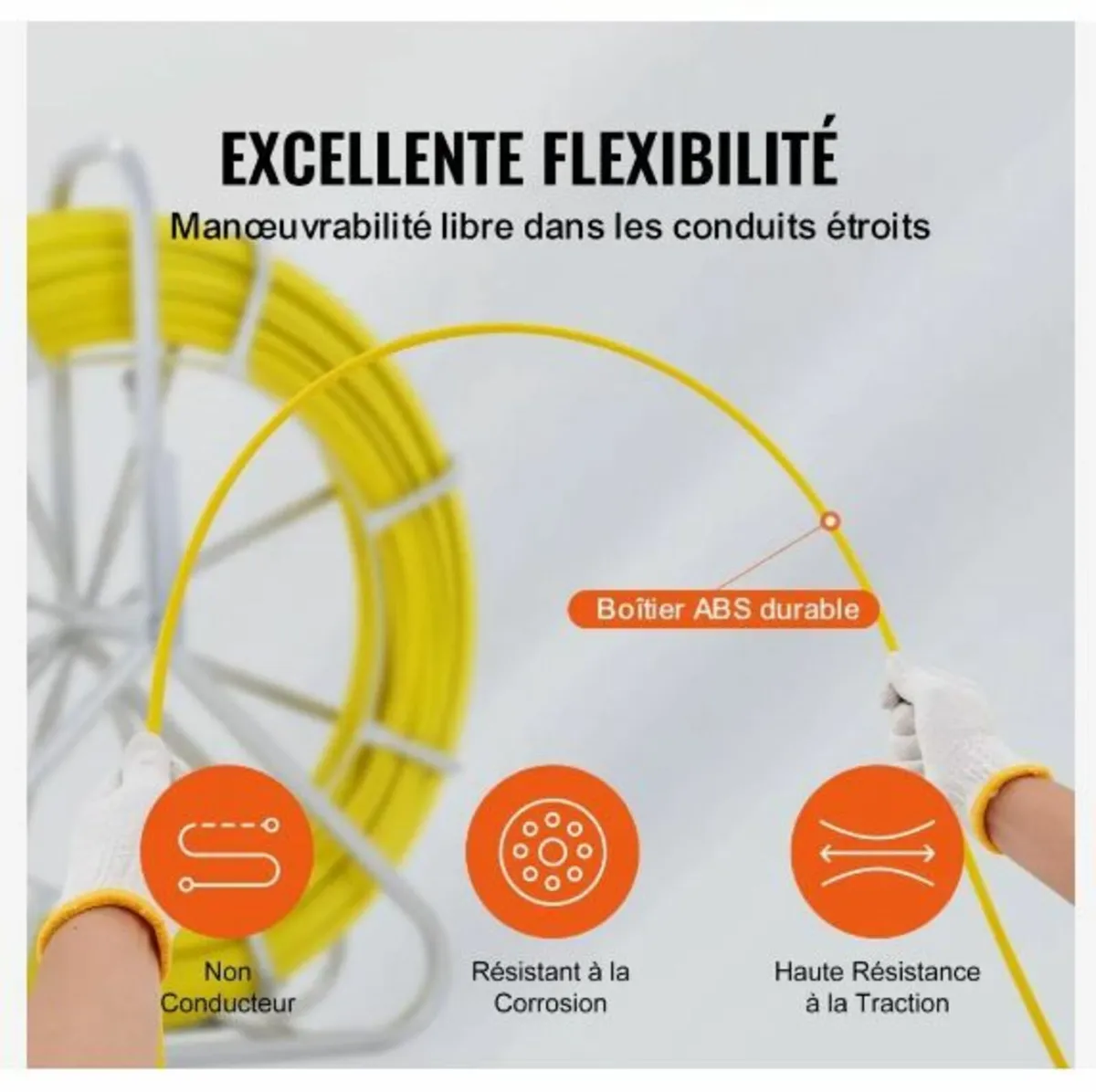 Fish Tape Fiberglass, 129.5 m, 6.4 mm - Image 4