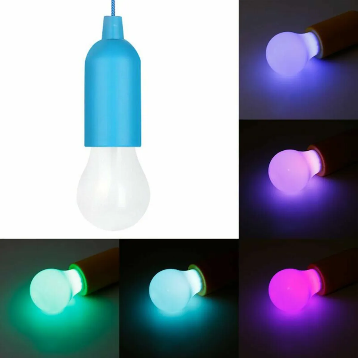 Hanging LED Pull Rope Light Bulb Colorful Camping - Image 2