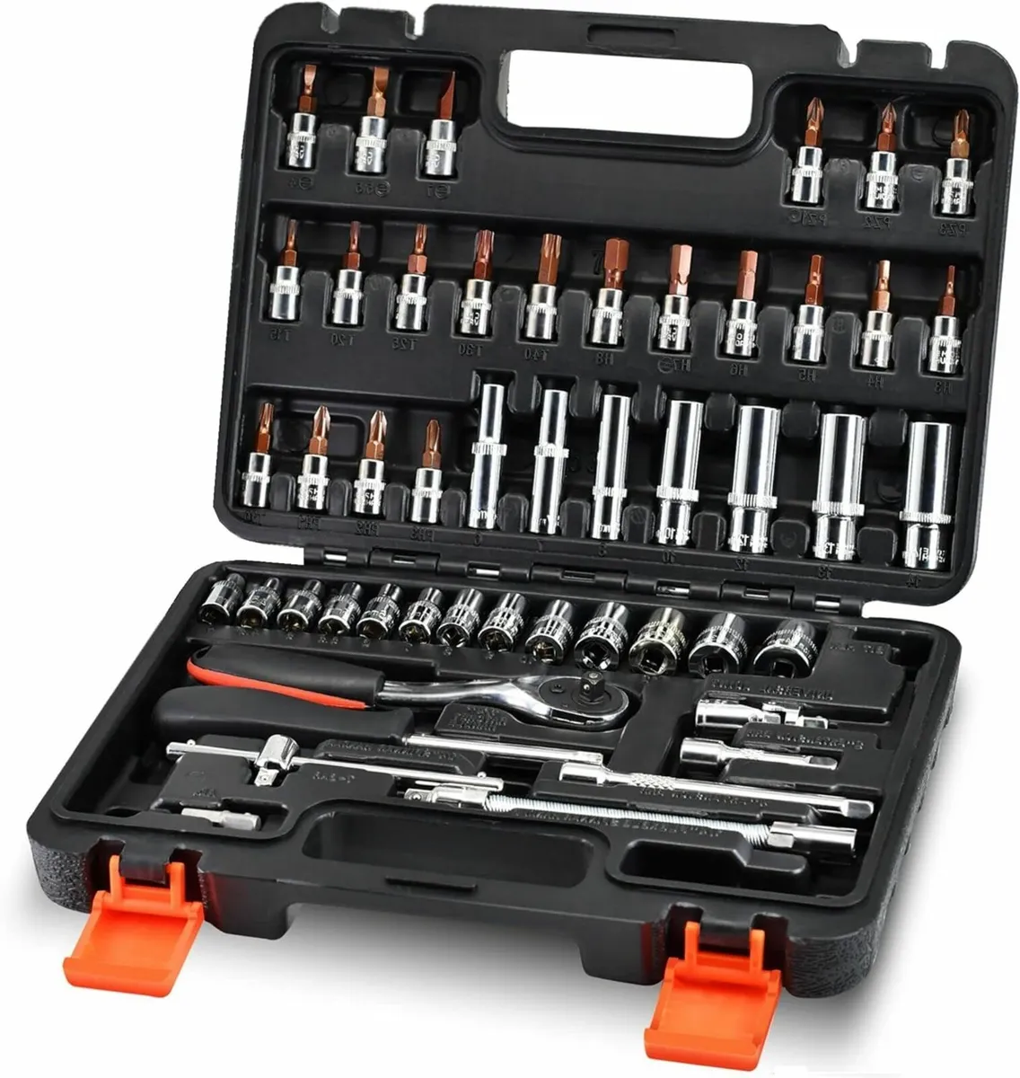 53-Piece 1/4" Socket Set,Driver Bits Metric Tool S
