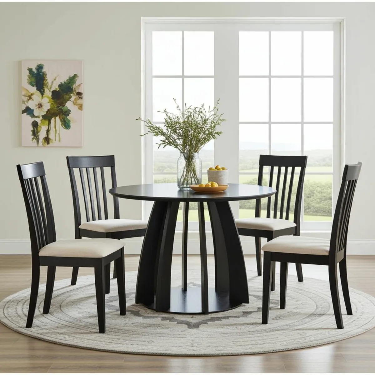The Aurora Modern Round Dining Table Black - Image 2