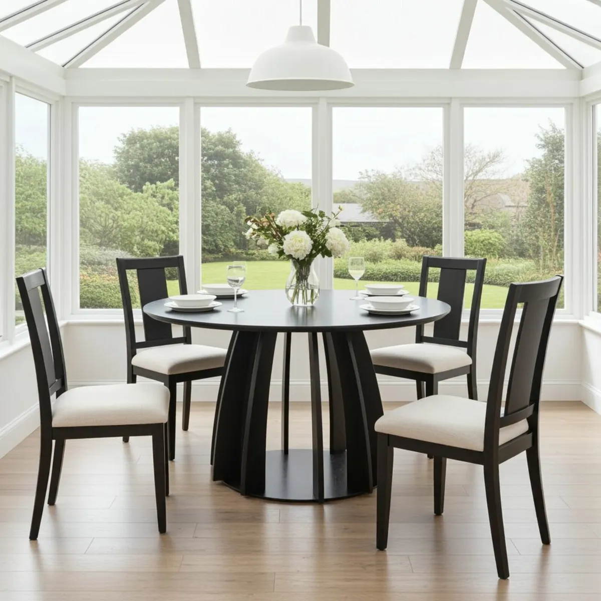 The Aurora Modern Round Dining Table Black - Image 3