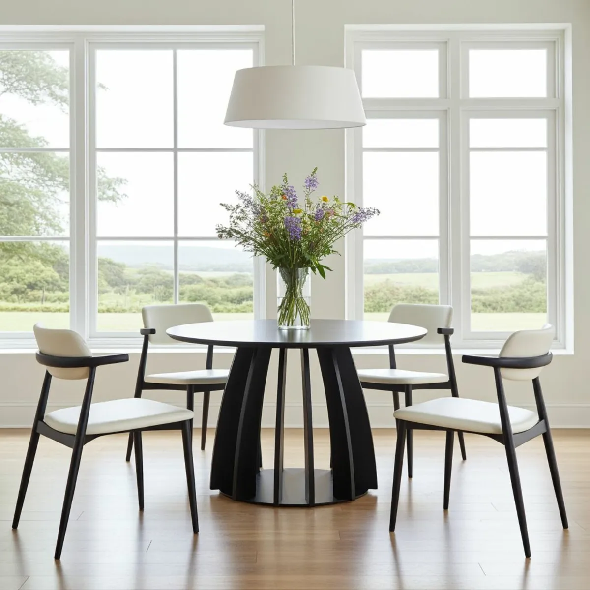 The Aurora Modern Round Dining Table Black - Image 4
