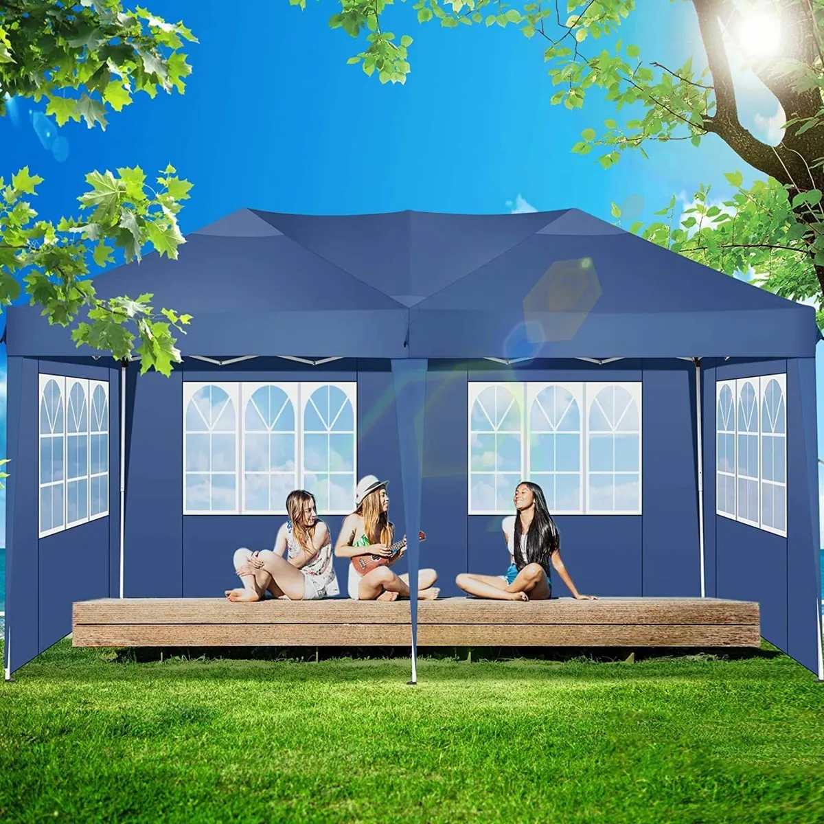 Gazebo Pop Up 3x6m Tent with Panels and Curtain - Image 2