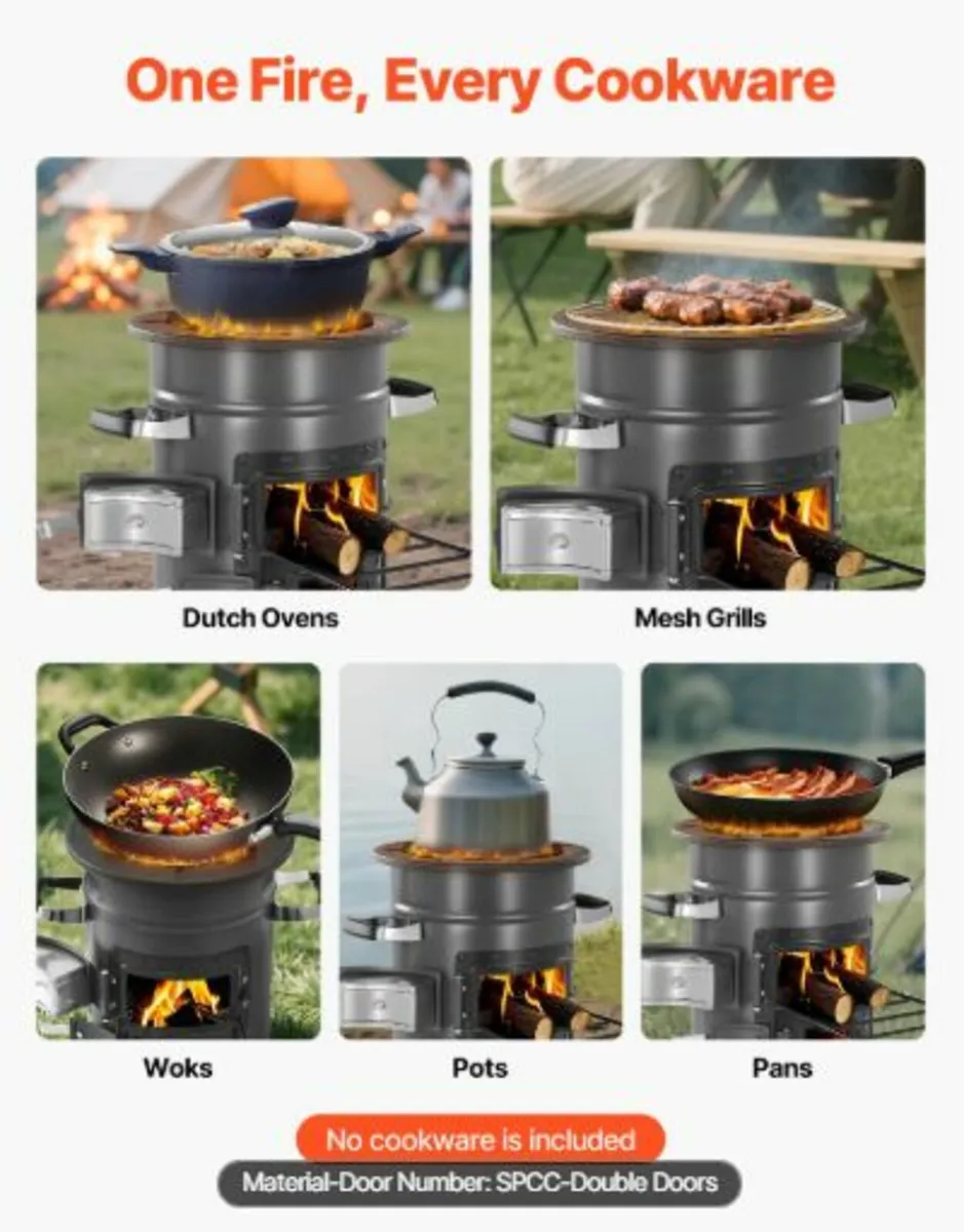 Camping Rocket Stove,Wood Burning Portable Rocket - Image 2