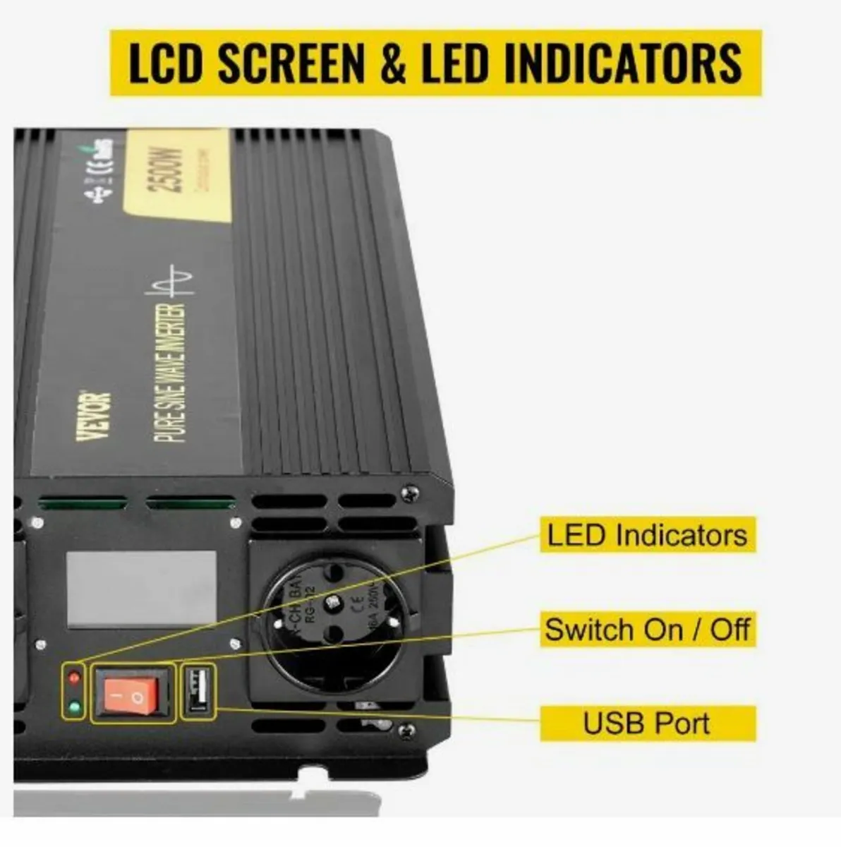 Pure Sine Wave Inverter 2500W Power Inverter - Image 3