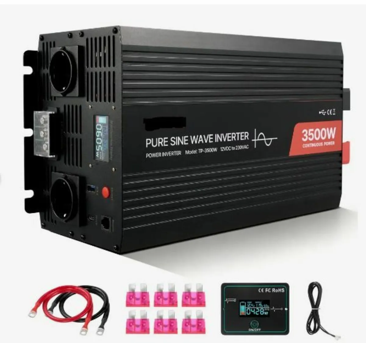 3500W Power Inverter, 12V DC to 230V AC - Image 4