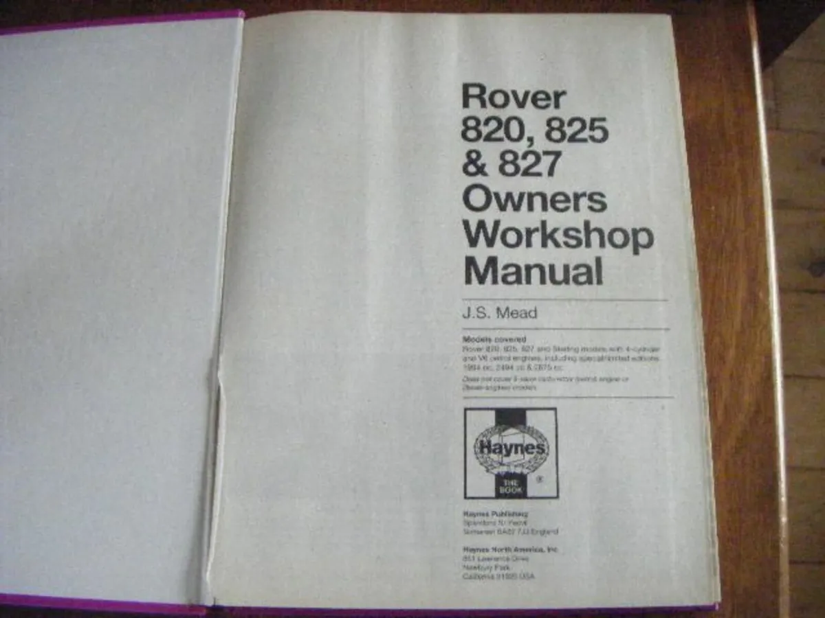 Rover 800  workshop manual - Image 4