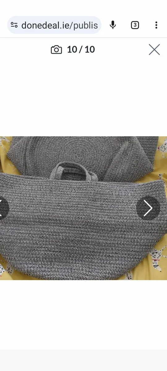 New large woven storage basket with handles - Image 4