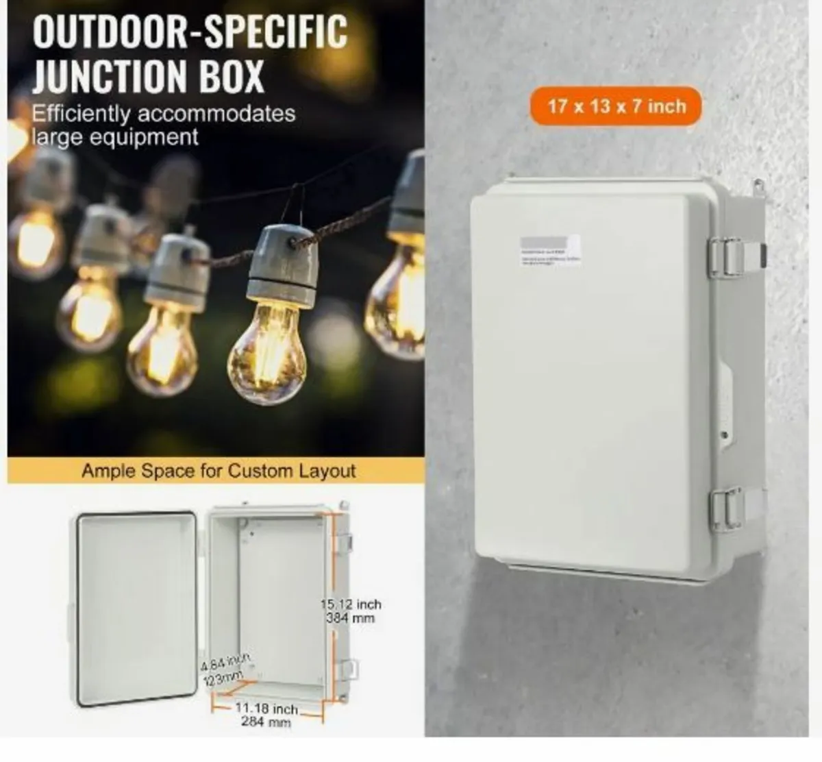 Outdoor Electrical Junction Box, 430 x 330 x 180 m - Image 2