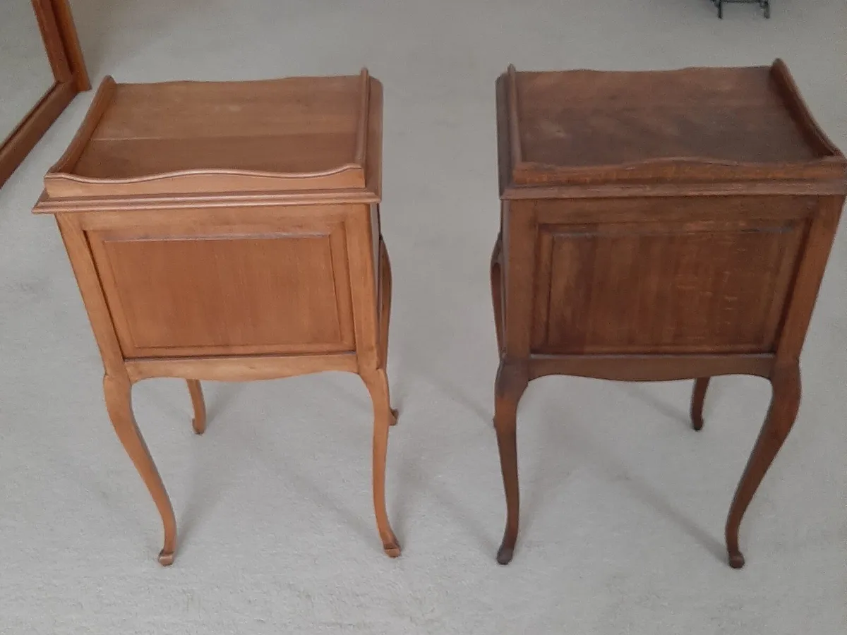 Antique Bedside Lockers - French Style - Image 2
