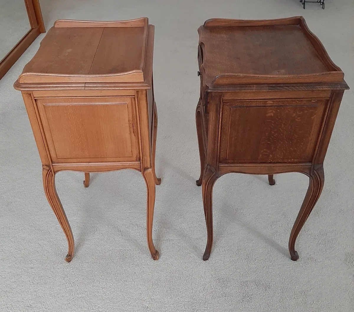 Antique Bedside Lockers - French Style - Image 3