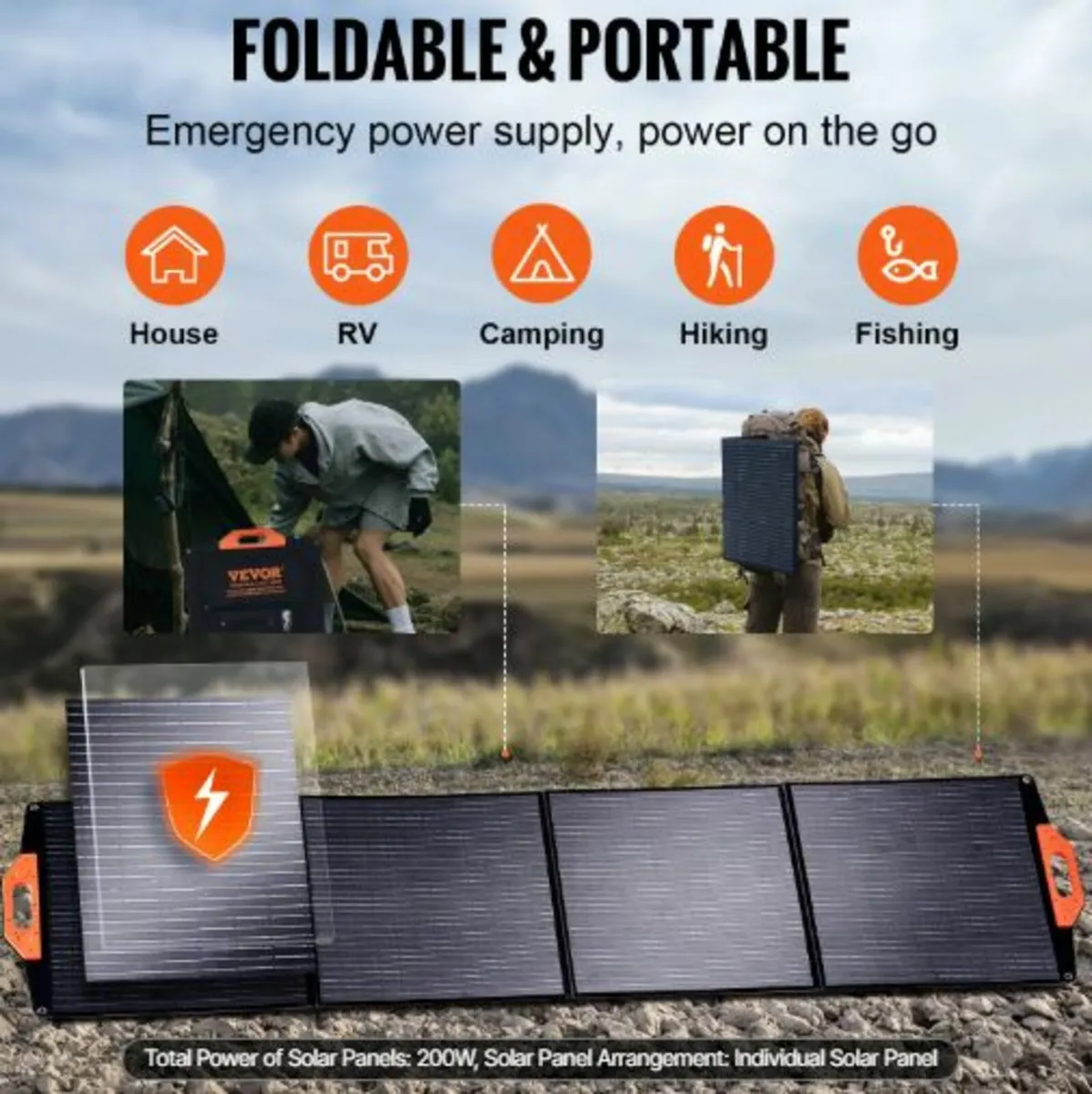 Portable Monocrystalline Solar Panel,200WFoldable - Image 4