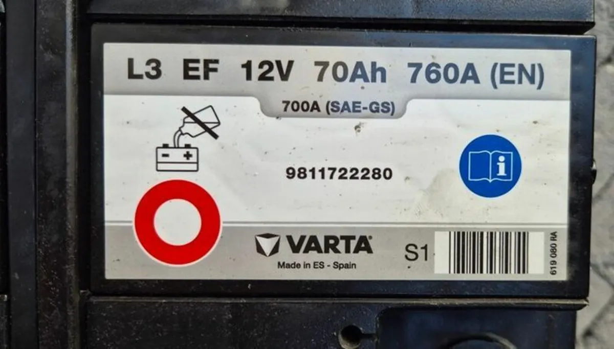 Varta Car battery 12V, 70Ah, 760A. - Image 3