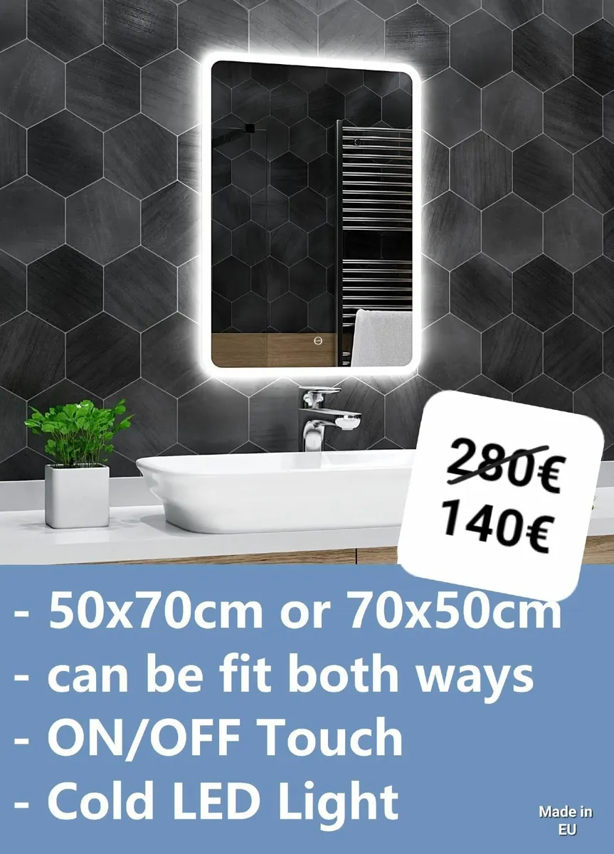LED Bathroom Mirror 50x70cm - Image 2