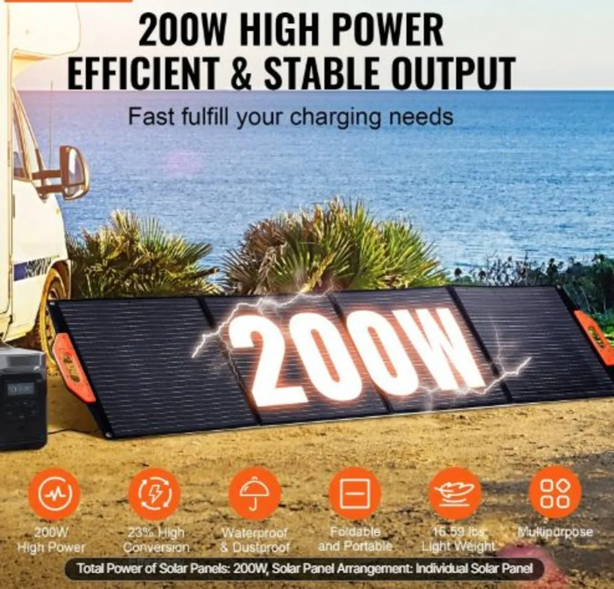 Portable Monocrystalline Solar Panel,200WFoldable - Image 2