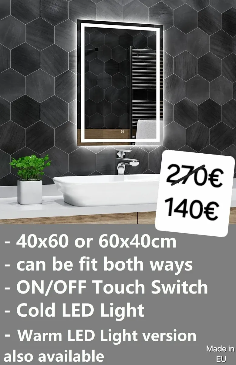 LED Bathroom Mirror 40x60cm - Image 1